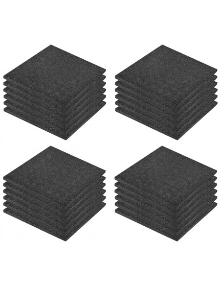 Piastrelle Anticaduta 24 pz in Gomma 50x50x3 cm Nere