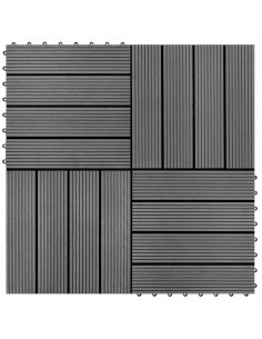 Piastrelle per Decking 22 pz 30x30cm 2mq in WPC Grigio 2