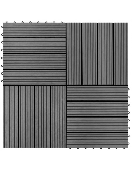 Piastrelle per Decking 22 pz 30x30cm 2mq in WPC Grigio