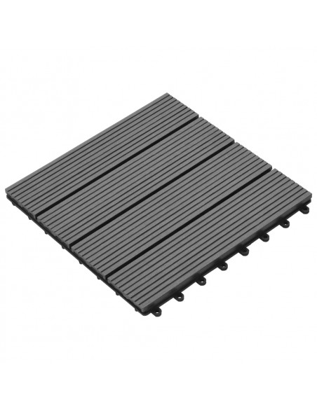 Piastrelle per Decking 22 pz 30x30cm 2mq in WPC Grigio