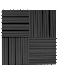 Piastrelle per Decking 22 pz 30x30cm 2mq in WPC Nero 2