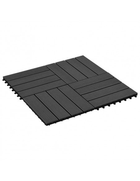 Piastrelle per Decking 22 pz 30x30cm 2mq in WPC Nero