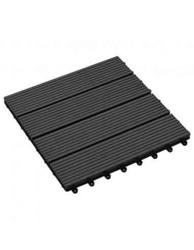 Piastrelle per Decking 22 pz 30x30cm 2mq in WPC Nero