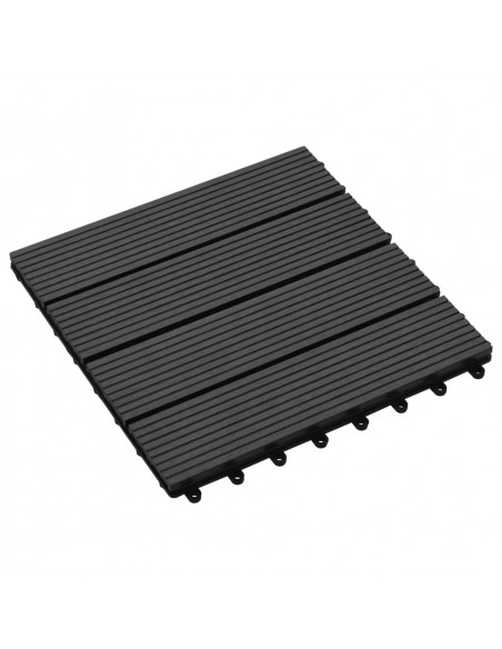 Piastrelle per Decking 22 pz 30x30cm 2mq in WPC Nero