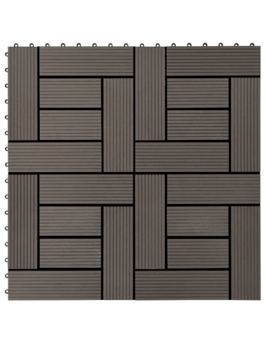 Piastrelle per Decking 22 pz 30x30cm 2mq in WPC Marrone Scuro