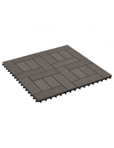 Piastrelle per Decking 22 pz 30x30cm 2mq in WPC Marrone Scuro
