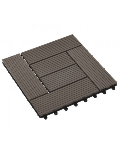 Piastrelle per Decking 22 pz 30x30cm 2mq in WPC Marrone Scuro