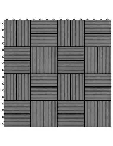 Piastrelle per Decking 22 pz 30x30cm 2mq in WPC Grigio