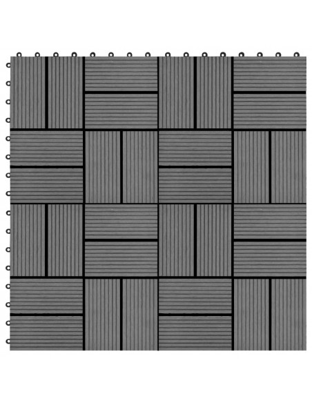 Piastrelle per Decking 22 pz 30x30cm 2mq in WPC Grigio