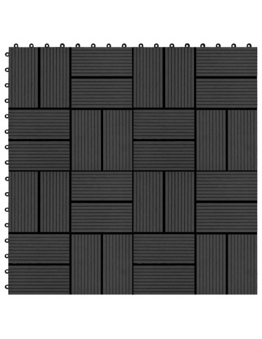 Piastrelle per Decking 22 pz 30x30cm 2mq in WPC Nero