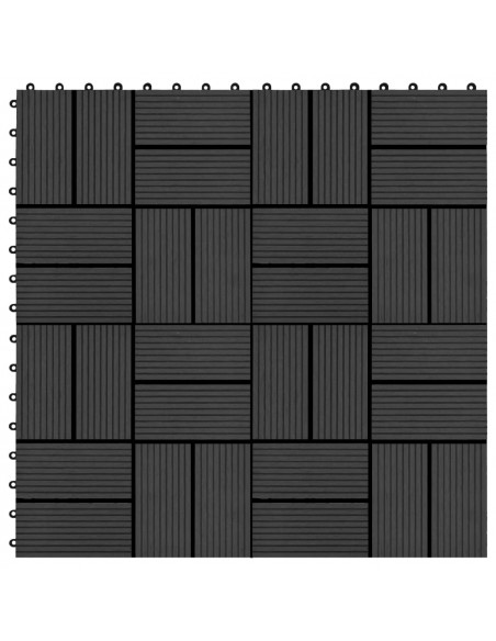 Piastrelle per Decking 22 pz 30x30cm 2mq in WPC Nero