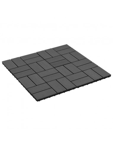 Piastrelle per Decking 22 pz 30x30cm 2mq in WPC Nero