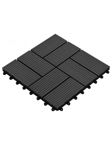 Piastrelle per Decking 22 pz 30x30cm 2mq in WPC Nero