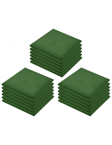 Piastrelle Anticaduta 18 pz in Gomma 50x50x3 cm Verde