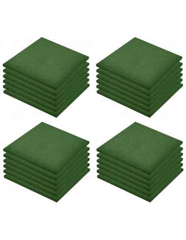 Piastrelle Anticaduta 24 pz in Gomma 50x50x3 cm Verde
