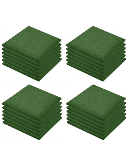 Piastrelle Anticaduta 24 pz in Gomma 50x50x3 cm Verde