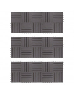 Pannelli Decking 30 pz Grigio Slavato 30x30cm Massello d'Acacia 2