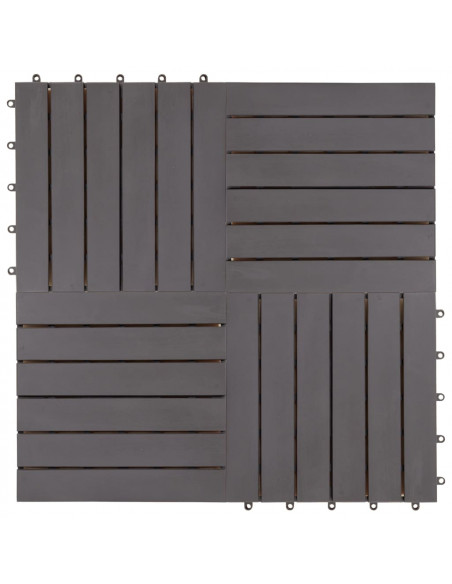 Pannelli Decking 30 pz Grigio Slavato 30x30cm Massello d'Acacia