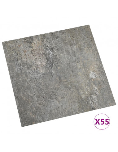 Listoni per Pavimenti Autoadesivi 55 pz in PVC 5,11 m² Grigi