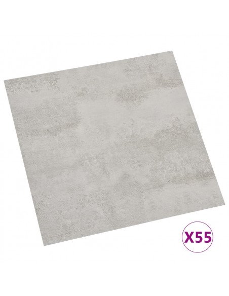 Listoni Pavimenti Autoadesivi 55 pz in PVC 5,11m² Grigio Chiaro