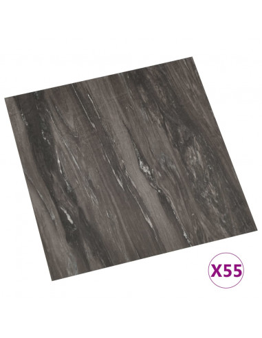 Listoni Pavimenti Autoadesivi 55 pz in PVC 5,11 m² Grigio Scuro