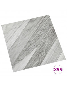 Listoni Pavimenti Autoadesivi 55 pz in PVC 5,11 m² Grigi Rigati 2