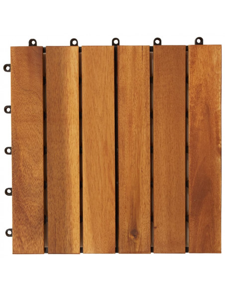 Set 10 pz Piastrelle acacia per pavimento 30 x 30 cm Modello verticale