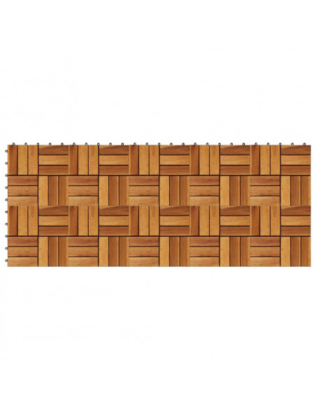 Set 10 Piastrelle in legno di acacia per pavimento 30 x 30 cm