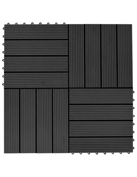 Piastrelle per Decking in WPC 11 pz 30x30cm 1 mq Nero