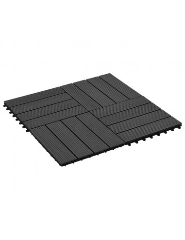 Piastrelle per Decking in WPC 11 pz 30x30cm 1 mq Nero