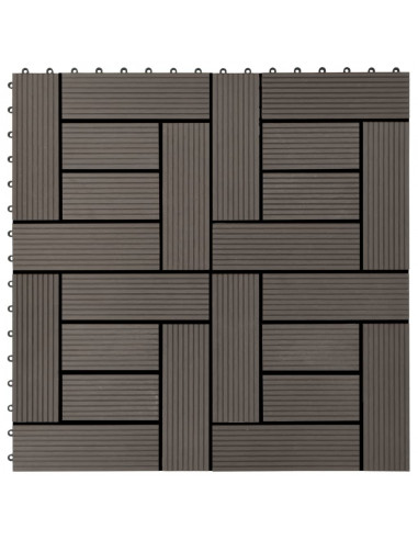 Piastrelle per Decking in WPC 11 pz 30x30cm 1mq Marrone Scuro