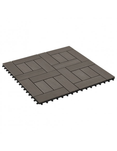 Piastrelle per Decking in WPC 11 pz 30x30cm 1mq Marrone Scuro