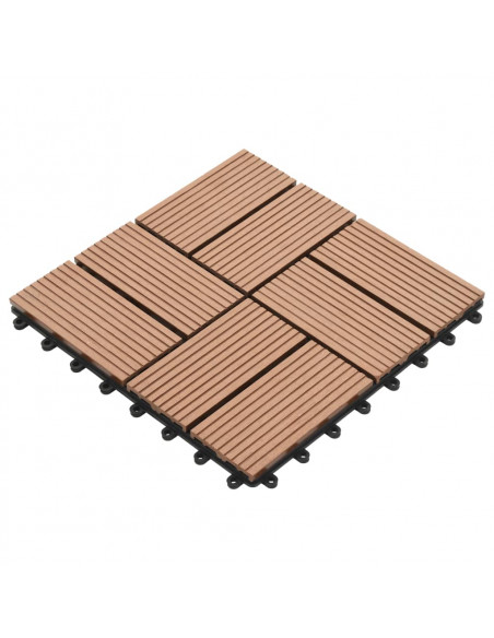 Piastrelle per Decking in WPC 11 pz 30x30cm 1mq Marrone