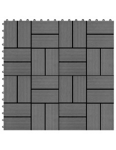 Piastrelle per Decking in WPC 11 pz 30x30cm 1 mq Grigio 2