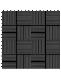 Piastrelle per Decking in WPC 11 pz 30x30cm 1 mq Nero 2
