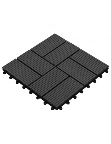 Piastrelle per Decking in WPC 11 pz 30x30cm 1 mq Nero