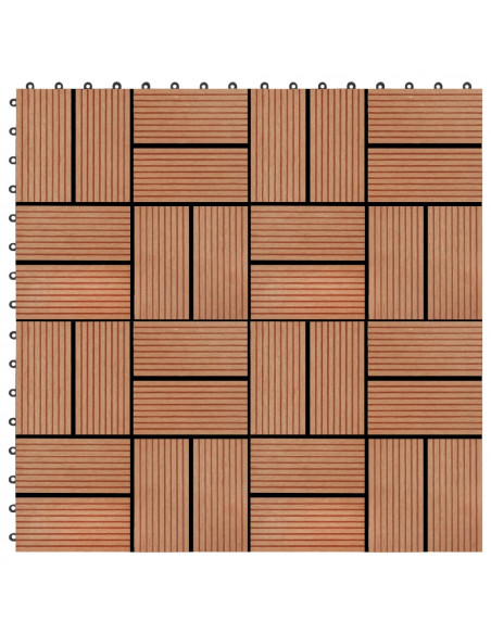 Piastrelle per Decking in WPC 11 pz 30x30cm 1mq Colore Teak