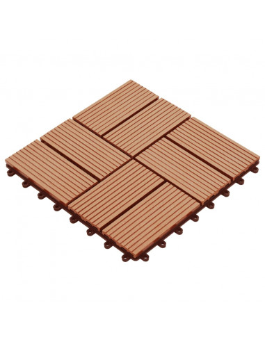Piastrelle per Decking in WPC 11 pz 30x30cm 1mq Colore Teak