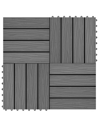 Piastrelle Decking 11 pz Goffrature WPC 30x30 cm 1 mq Grigio