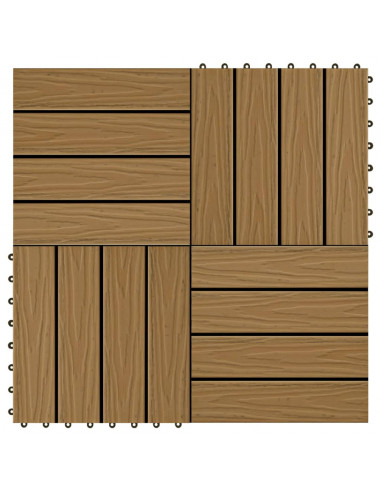 Piastrelle Decking 11pz Goffrature WPC 30x30 cm 1 mq Color Teak