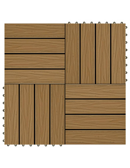 Piastrelle Decking 11pz Goffrature WPC 30x30 cm 1 mq Color Teak
