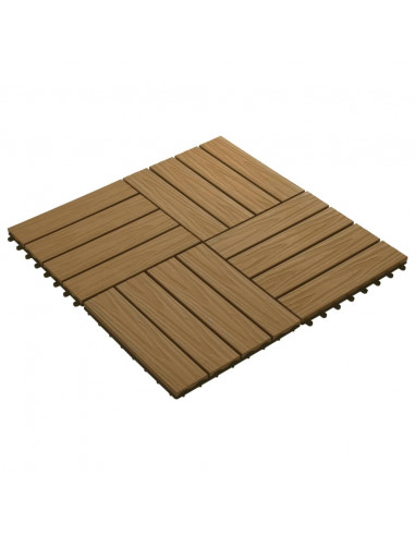 Piastrelle Decking 11pz Goffrature WPC 30x30 cm 1 mq Color Teak