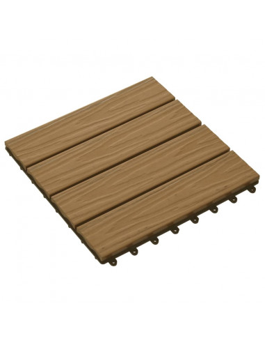 Piastrelle Decking 11pz Goffrature WPC 30x30 cm 1 mq Color Teak