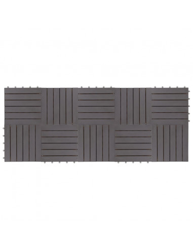 Pannelli Decking 10 pz Grigio Slavato 30x30cm Massello d'Acacia