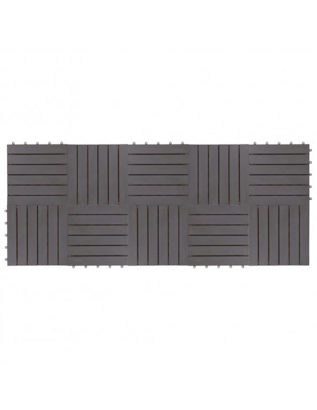 Pannelli Decking 10 pz Grigio Slavato 30x30cm Massello d'Acacia
