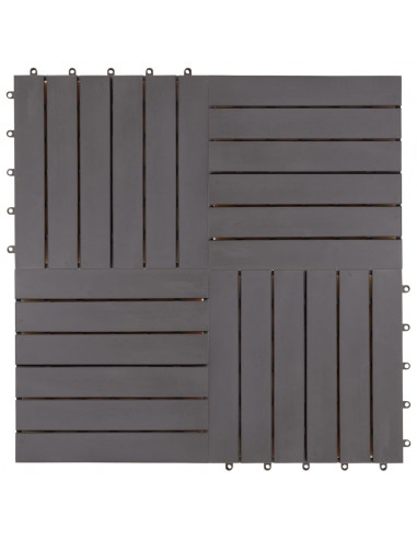 Pannelli Decking 10 pz Grigio Slavato 30x30cm Massello d'Acacia