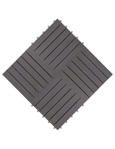 Pannelli Decking 10 pz Grigio Slavato 30x30cm Massello d'Acacia