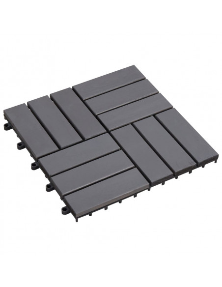 Pannelli Decking 10 pz Grigio Slavato 30x30cm Massello d'Acacia