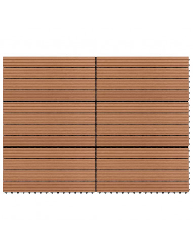 Pannelli in WPC 60x30 cm 6 pz 1m² Marrone