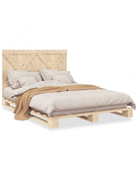 Giroletto con Testiera 160x200 cm in Legno Massello di Pino